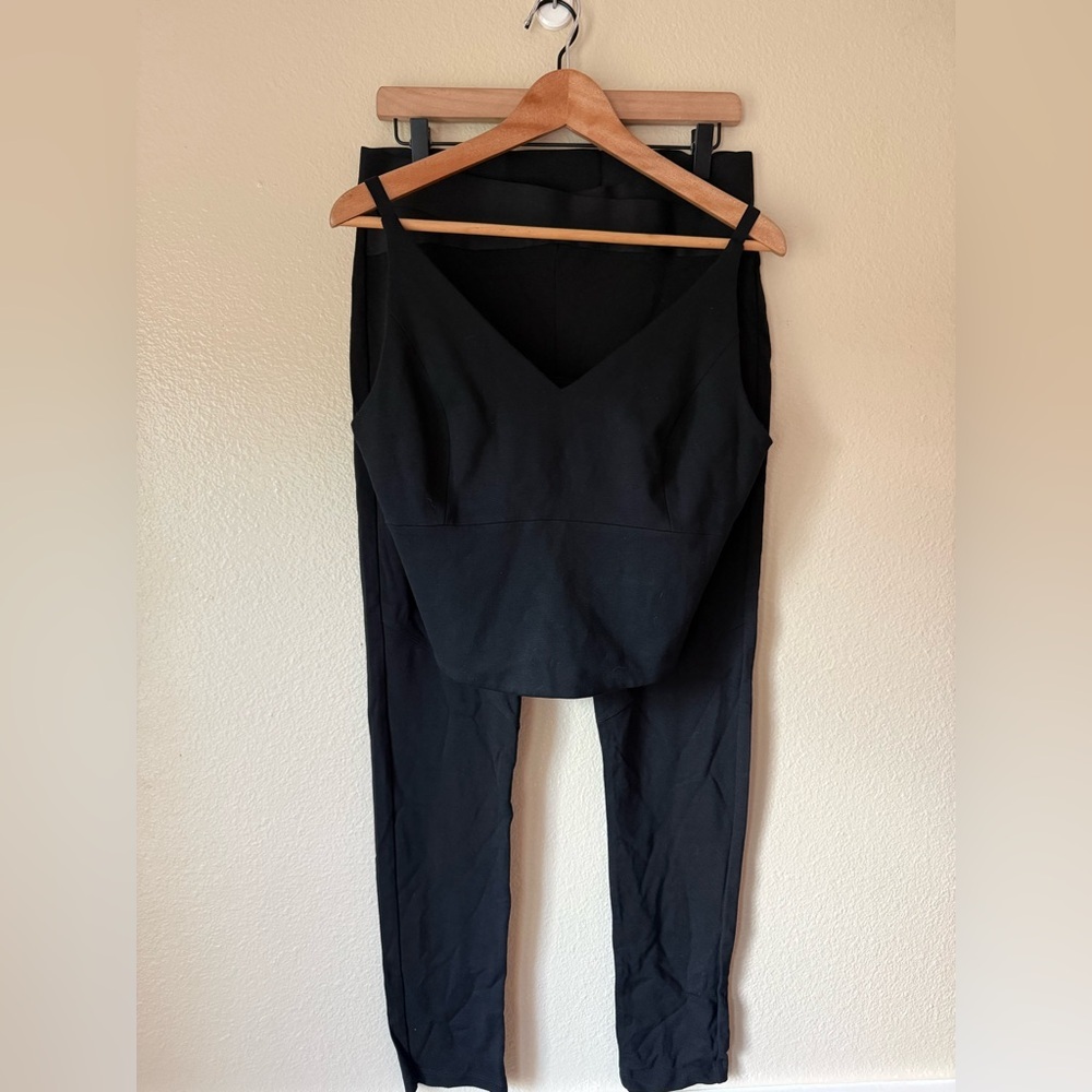CAbi Black Leggings and Crop Tank Set